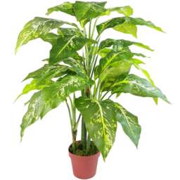 Botanik Spotted Aglaonema Artificial Plant in Pot 3.3ft - Size: 100 x 70 x 70cm - Green - Wilko - thumbnail 1