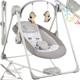 Tectake 5 Speed Adjustable Baby Rocker - Size: 68 x 56 x 75.5cm - Grey - Wilko - thumbnail 3