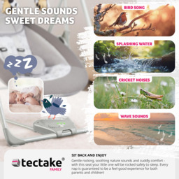 Tectake 5 Speed Adjustable Baby Rocker - Size: 68 x 56 x 75.5cm - Grey - Wilko - thumbnail 5