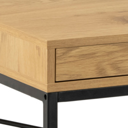 Florence Seaford Single Drawer Single Shelf Office Desk Black and Oak - Furniture To Go - Wilko - thumbnail 7