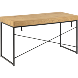 Florence Seaford Single Drawer Single Shelf Office Desk Black and Oak - Furniture To Go - Wilko - thumbnail 5
