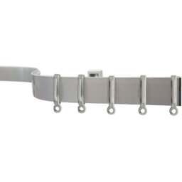 New Edge Blinds 125cm Straight Aluminium Silver Curtain Track - Wilko