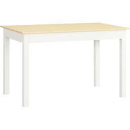 HOMCOM 6 Seater Dining Table with Thick Legs Oak Wood Grain - Yellow - Wilko - thumbnail 3