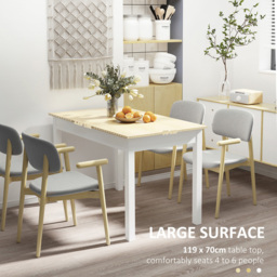 HOMCOM 6 Seater Dining Table with Thick Legs Oak Wood Grain - Yellow - Wilko - thumbnail 6