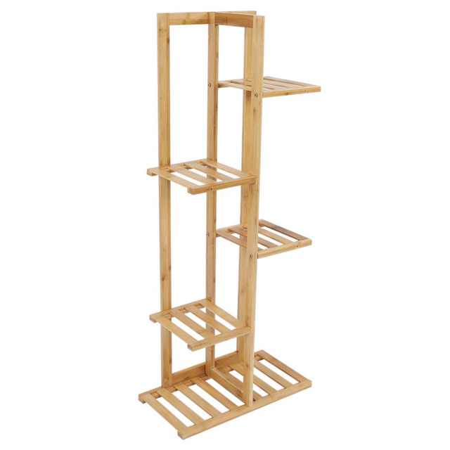 Living and Home Multitiered Wooden Natural Plant Stand - Size: 22 x 45cm - Wilko - image 1