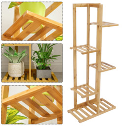 Living and Home Multitiered Wooden Natural Plant Stand - Size: 22 x 45cm - Wilko - thumbnail 5