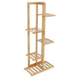 Living and Home Multitiered Wooden Natural Plant Stand - Size: 22 x 45cm - Wilko