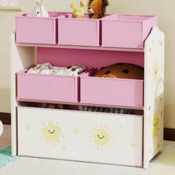 AIYAPLAY 3 Tier Pink Kids Storage Shelf - Size: 66 x 30 x 63cm - Wilko