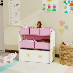 AIYAPLAY 3 Tier Pink Kids Storage Shelf - Size: 66 x 30 x 63cm - Wilko - thumbnail 6