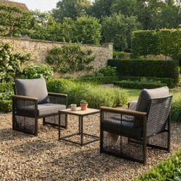 Malay Eiffel 3 Piece Rocker Bistro Set - Black - Size: 2 Seater - Wilko - thumbnail 5
