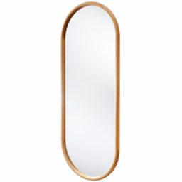 Yearn Natural Solid Oak Oval Wooden Full Length Wall Mirror 150 x 60cm - Oak Natural - Wilko