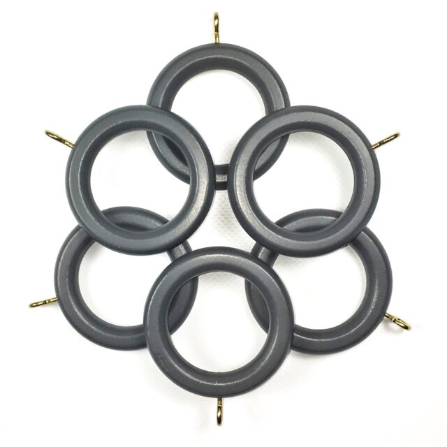 Richmond Curtain Rings - Slate Grey - Wilko - image 1