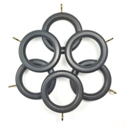 Richmond Curtain Rings - Slate Grey - Wilko - thumbnail 1