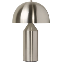 Lighting Collection Elias Silver Satin Dome Table Lamp - Size: 39 x 25 x 25cm - Wilko - thumbnail 1