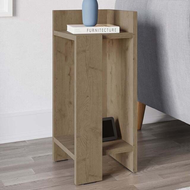 Decortie Elos 2 Shelf Oak Effect Right Module Bedside Table - Cream - Wilko - image 1
