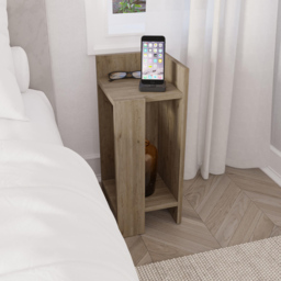 Decortie Elos 2 Shelf Oak Effect Right Module Bedside Table - Cream - Wilko - thumbnail 4