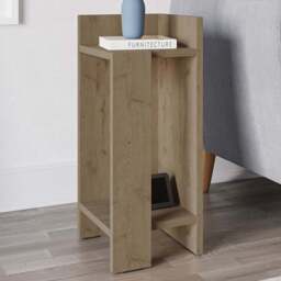 Decortie Elos 2 Shelf Oak Effect Right Module Bedside Table - Cream - Wilko - thumbnail 1