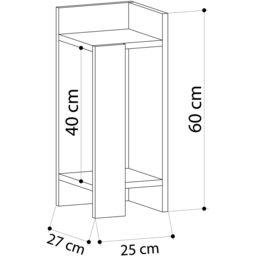 Decortie Elos 2 Shelf Oak Effect Right Module Bedside Table - Cream - Wilko - thumbnail 7