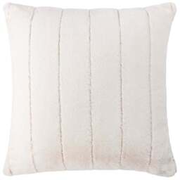 Paoletti Empress Cream Faux Fur Cushion - Size: 45 x 45 cm - Wilko