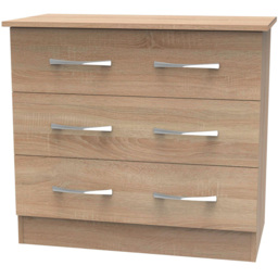 Crowndale Avon 3 Drawer Bardolino Oak Chest of Drawers - Wilko - thumbnail 3