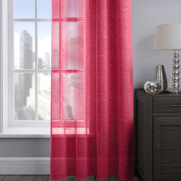 Velosso Alessandria Red Slot Top Voile Panel Curtain 137 x 137cm - Size: W 137 x D 137cm - Wilko - thumbnail 4
