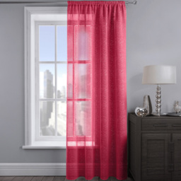 Velosso Alessandria Red Slot Top Voile Panel Curtain 137 x 137cm - Size: W 137 x D 137cm - Wilko
