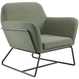 Charles Matte Black and Sage Velvet Armchair - Size: Single - Green - LPD Home - Wilko - thumbnail 3
