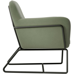 Charles Matte Black and Sage Velvet Armchair - Size: Single - Green - LPD Home - Wilko - thumbnail 5