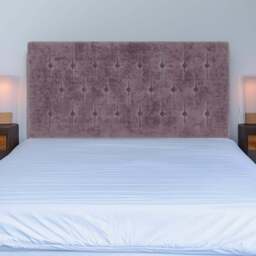 Bedmaster Single Mauve Naples Velvet Lona Buttoned Headboard - Brown - Wilko