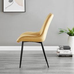 Furniturebox Solo Cesano 4 Seater Dining Set Brown Mustard and Black - Yellow - Wilko - thumbnail 5