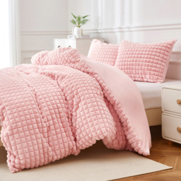 Groundlevel King Size Pink Box Super Soft Luxury Faux Fur Duvet - Wilko - thumbnail 3