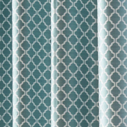 Alan Symonds Wold Teal and White Ring Top Eyelet Curtains 228cm x 183cm - Size: W 228 x D 183cm - Teal/White - Wilko - thumbnail 4