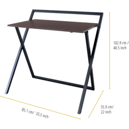 Teamson Home Wooden Foldable Computer Desk with Metal Base Natural and Black - Size: 102.9 x 85.1 x 55.9cm - Wilko - thumbnail 7
