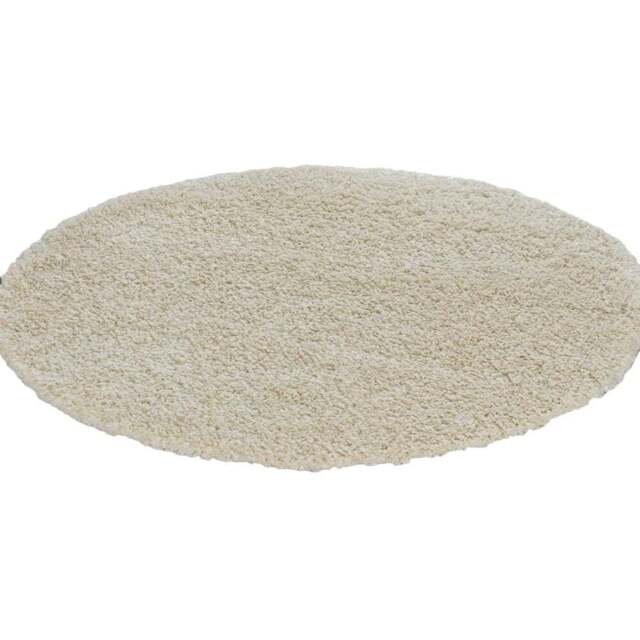 Desire Rugs Oxford Ivory Plain Round Shaggy Rug 120 x 120cm - Wilko - image 1