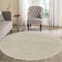 Desire Rugs Oxford Ivory Plain Round Shaggy Rug 120 x 120cm - Wilko - thumbnail 3