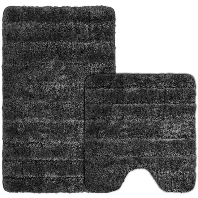 Velosso Lexington Black Bath Mat Set - Size: 50 x 80 x 1cm - Wilko - image 1