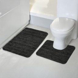 Velosso Lexington Black Bath Mat Set - Size: 50 x 80 x 1cm - Wilko - thumbnail 3