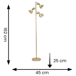 ValueLights Albie Gold 3 Way Adjustable LED Floor Lamp - Size: 162 x 45 x 25cm - Wilko - thumbnail 7