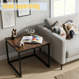 Alivio Brown Industrial Nest of Tables Set of 3 - Size: 50 x 50 x 50cm - Wilko - thumbnail 7