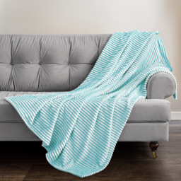 Velosso Teal Corduroy Printed Throw 127 x 152cm - Size: 127 x 152 x 1cm - Wilko - thumbnail 3