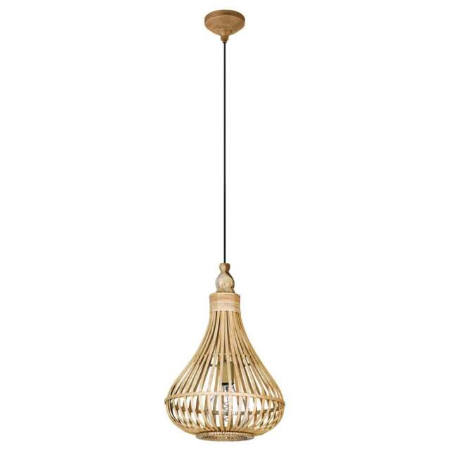 EGLO Amsfield Rattan Pendant Light - Size: 35.0 x 35.0 x 110.0cm - Wilko