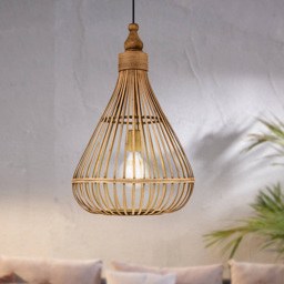 EGLO Amsfield Rattan Pendant Light - Size: 35.0 x 35.0 x 110.0cm - Wilko - thumbnail 4