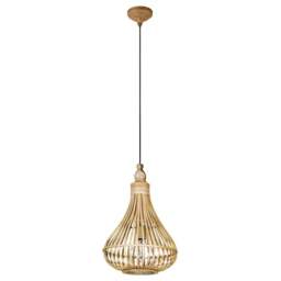 EGLO Amsfield Rattan Pendant Light - Size: 35.0 x 35.0 x 110.0cm - Wilko - thumbnail 1