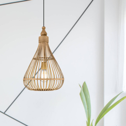 EGLO Amsfield Rattan Pendant Light - Size: 35.0 x 35.0 x 110.0cm - Wilko - thumbnail 3