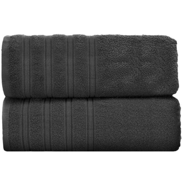 Velosso Hampi Cotton Charcoal Bath Towel Set of 2 - Grey - Wilko - image 1