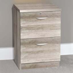 R White Cabinets 2 Drawer Grey Filing Cabinet - Size: 72.8 x 47.9 x 54cm - Wilko