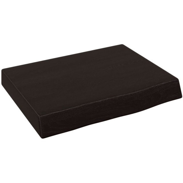 vidaXL 40 x 30 x 4cm Dark Brown Solid Oak Wall Shelf - Size: 4 x 40 x 30cm - Wilko - image 1