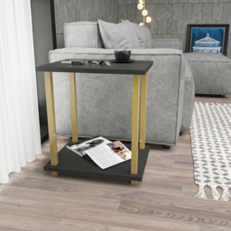 Decorotika Gurnee Gold and Anthracite Side Table - Size: 48 x 45 x 35cm - Multi - Wilko - thumbnail 6