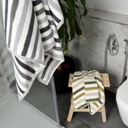 Allure Bath Fashions Cali Grey Striped Hand Towel 2 Pack - Size: 50 x 85cm - Wilko - thumbnail 3