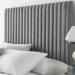 Aspire Furniture Catherine Lansfield Soho Small Double Grey Saxon Twill Headboard - Aspire Beds - Wilko